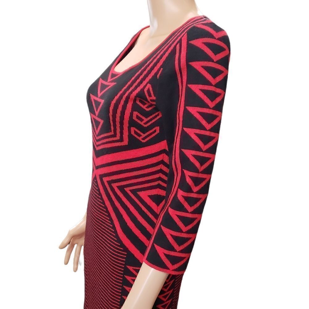 Derek Heart Red & Black Sweater Dress LARGE - Picture 5 of 16